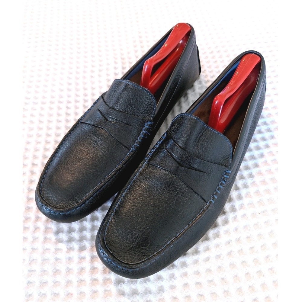 Donald J Pliner Vinco3 Men's 9.5 Pebbled Leather Penny Loafers Driving Shoes